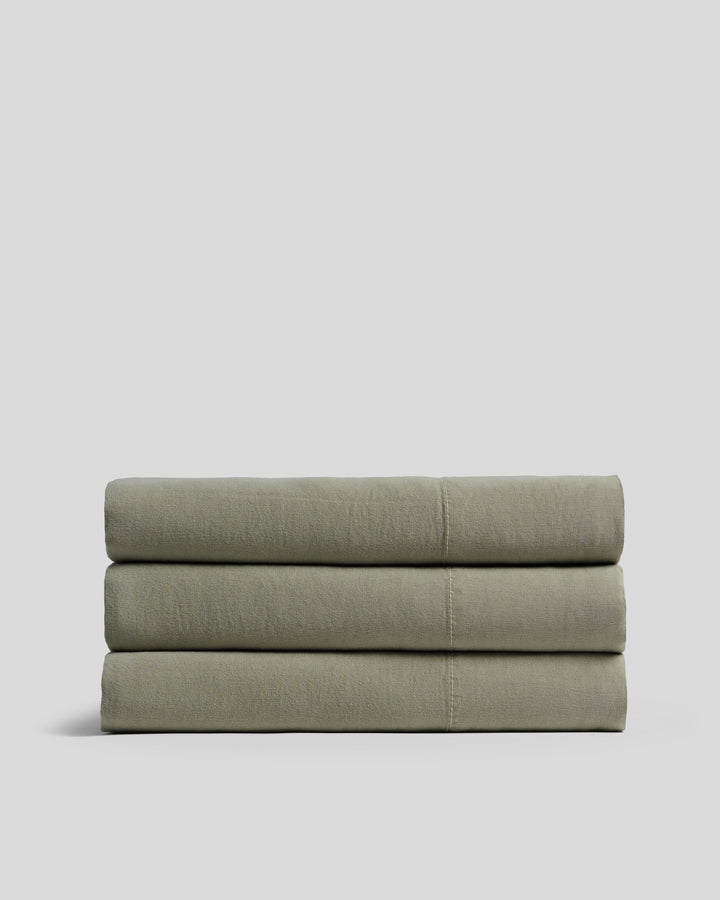 Linen Tencel Top Sheet (Moss)