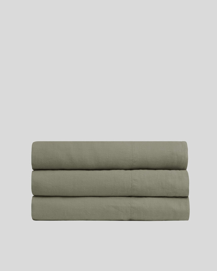 Linen Top Sheet - Moss