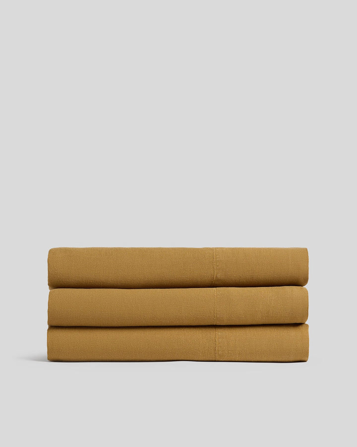 Linen Fitted Sheet - FINAL SALE (Honey)