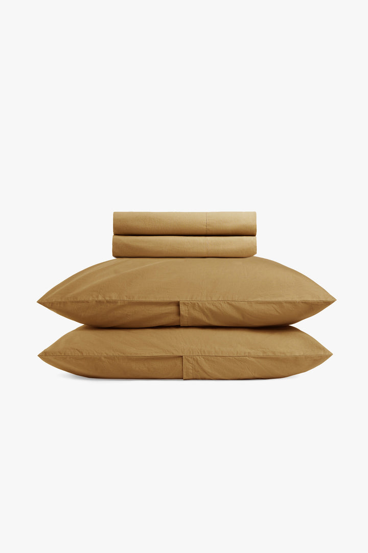 Brushed Cotton Bed Set - FINAL SALE (Ochre)