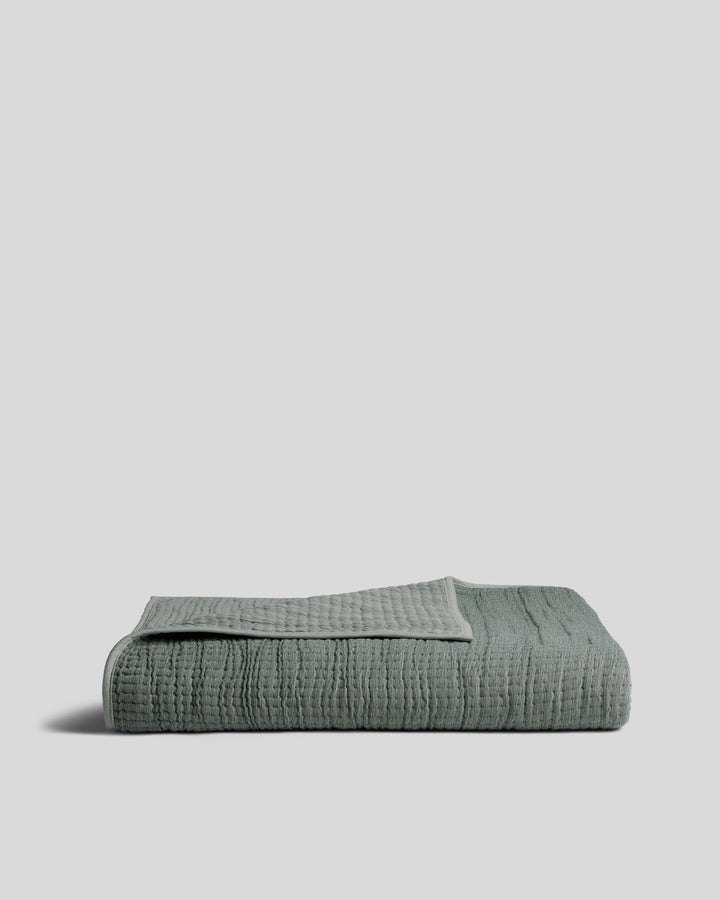 Organic Channel Gauze Throw - FINAL SALE (Agave and Spa)