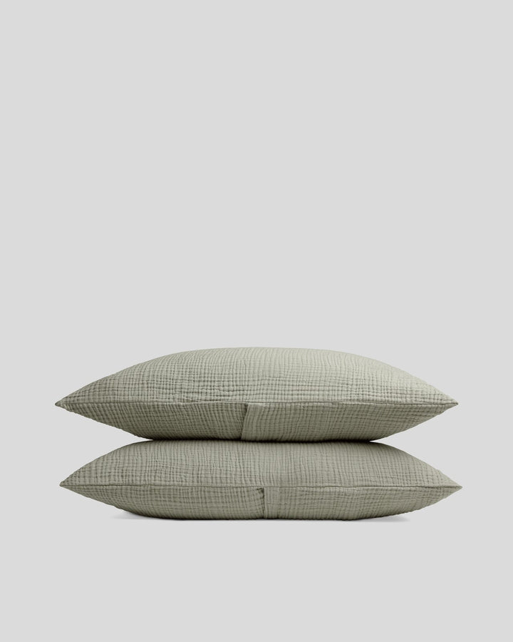 Organic Cloud Cotton Sham Set - FINAL SALE (Heathered Moss)