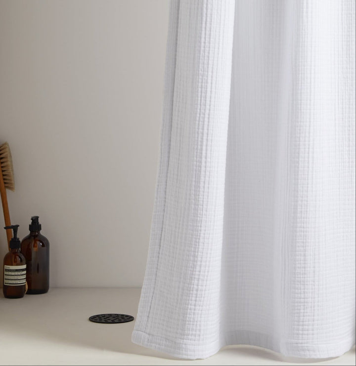 Organic Cloud Cotton Shower Curtain (White)