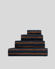 Organic Resort Stripe Towels (Ink with Tobacco)