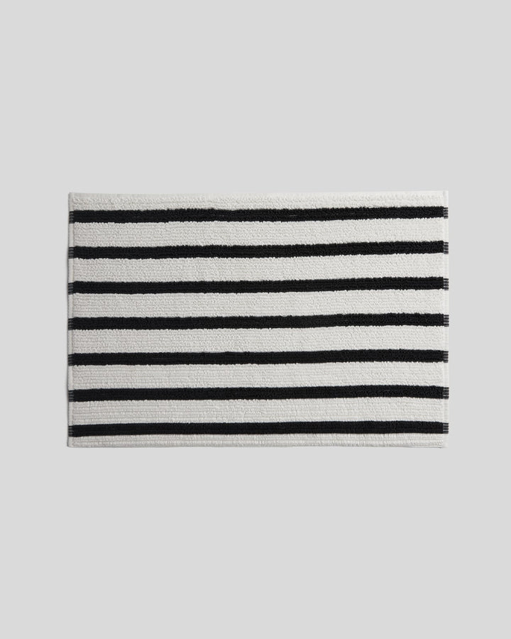 Organic Resort Stripe Tub Mat - FINAL SALE (Plaster with Soft Black)