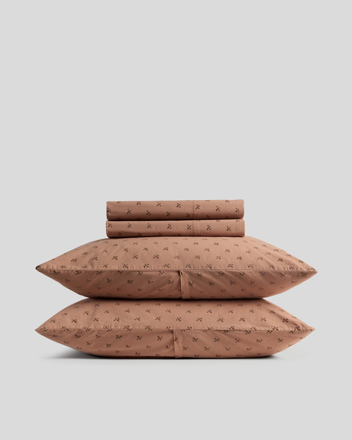 Overdyed Vintage Print Sheet Set - F/Q Adobe