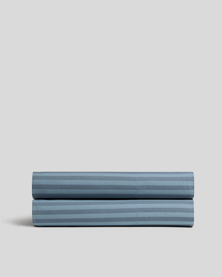 Percale Fitted Sheet (Dusk Stripe)