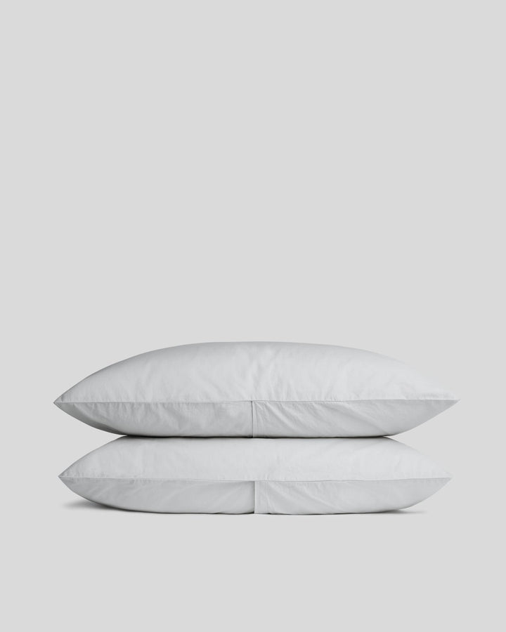 Percale Pillowcase Set (Light Grey)