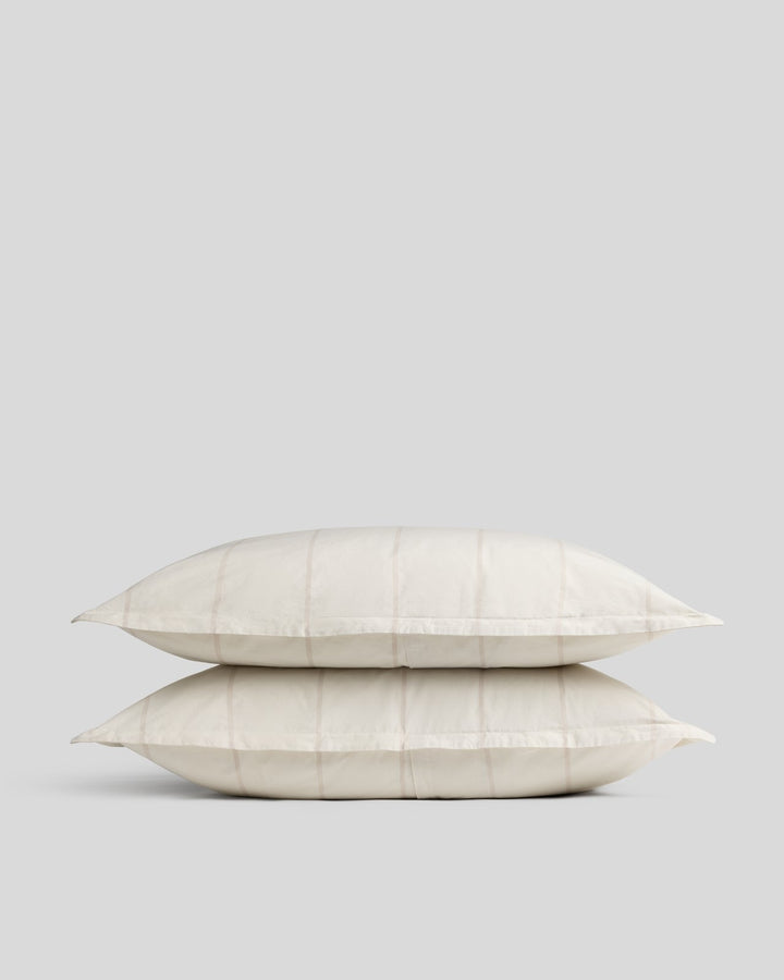 Percale Sham Set (Bone Stripe)