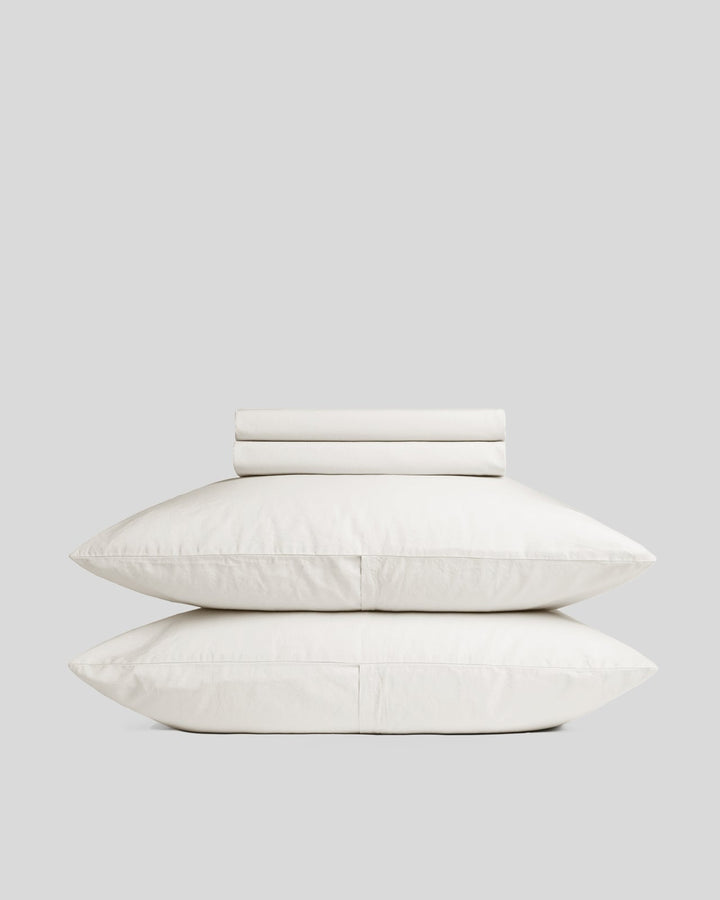Percale Sheet Set - Cream F/Q