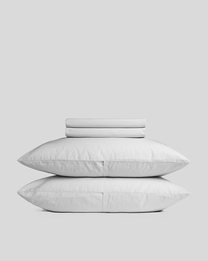 Percale Sheet Set - Light Grey F/Q