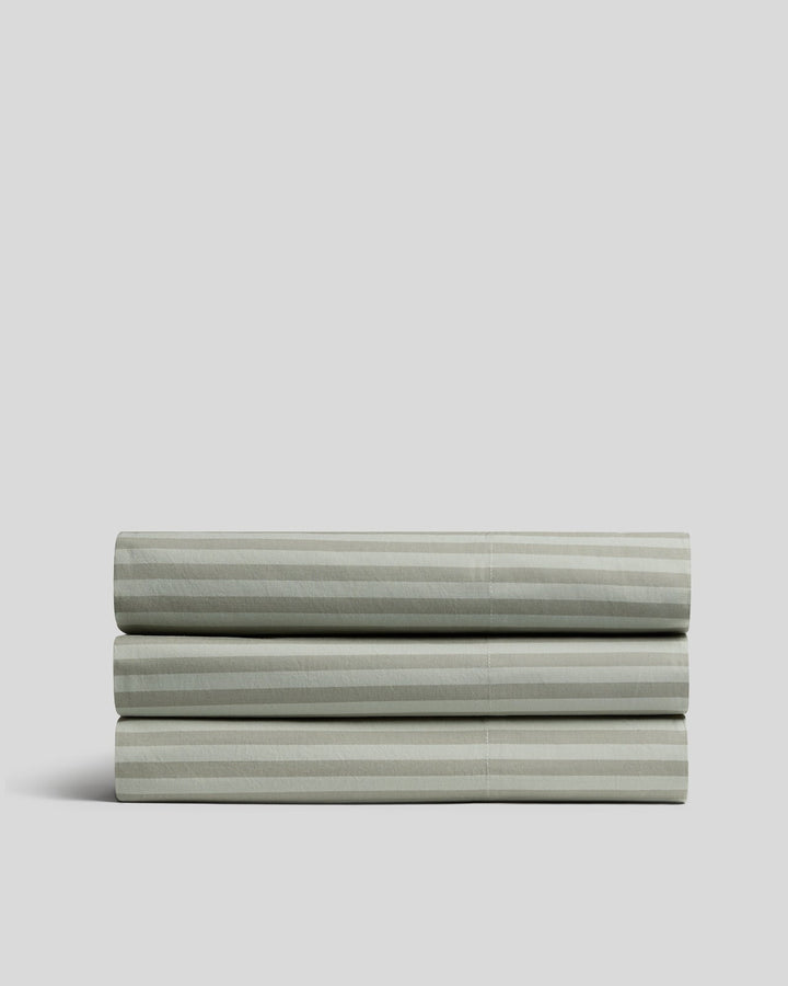 Percale Top Sheet (Moss Stripe)