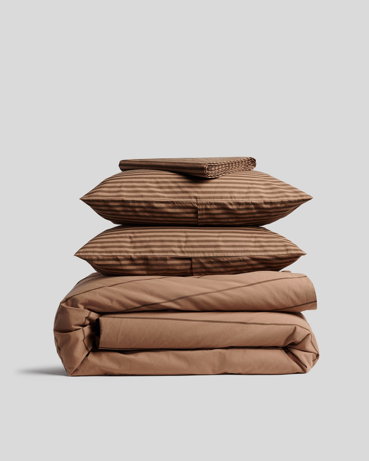 Percale Venice Set - Adobe Stripe F/Q