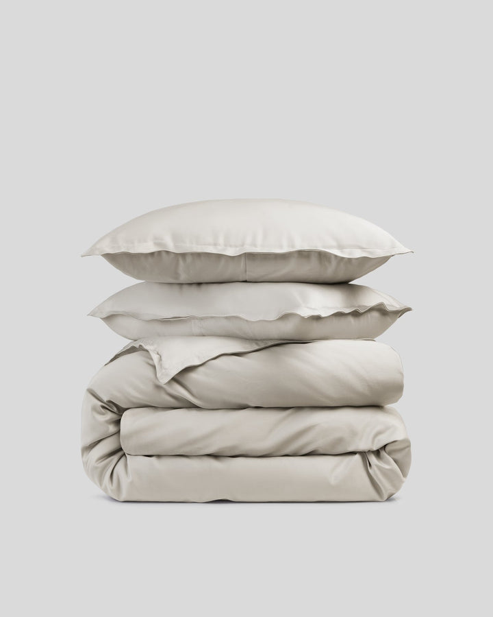 Sateen Duvet Cover Set - Bone K/CK