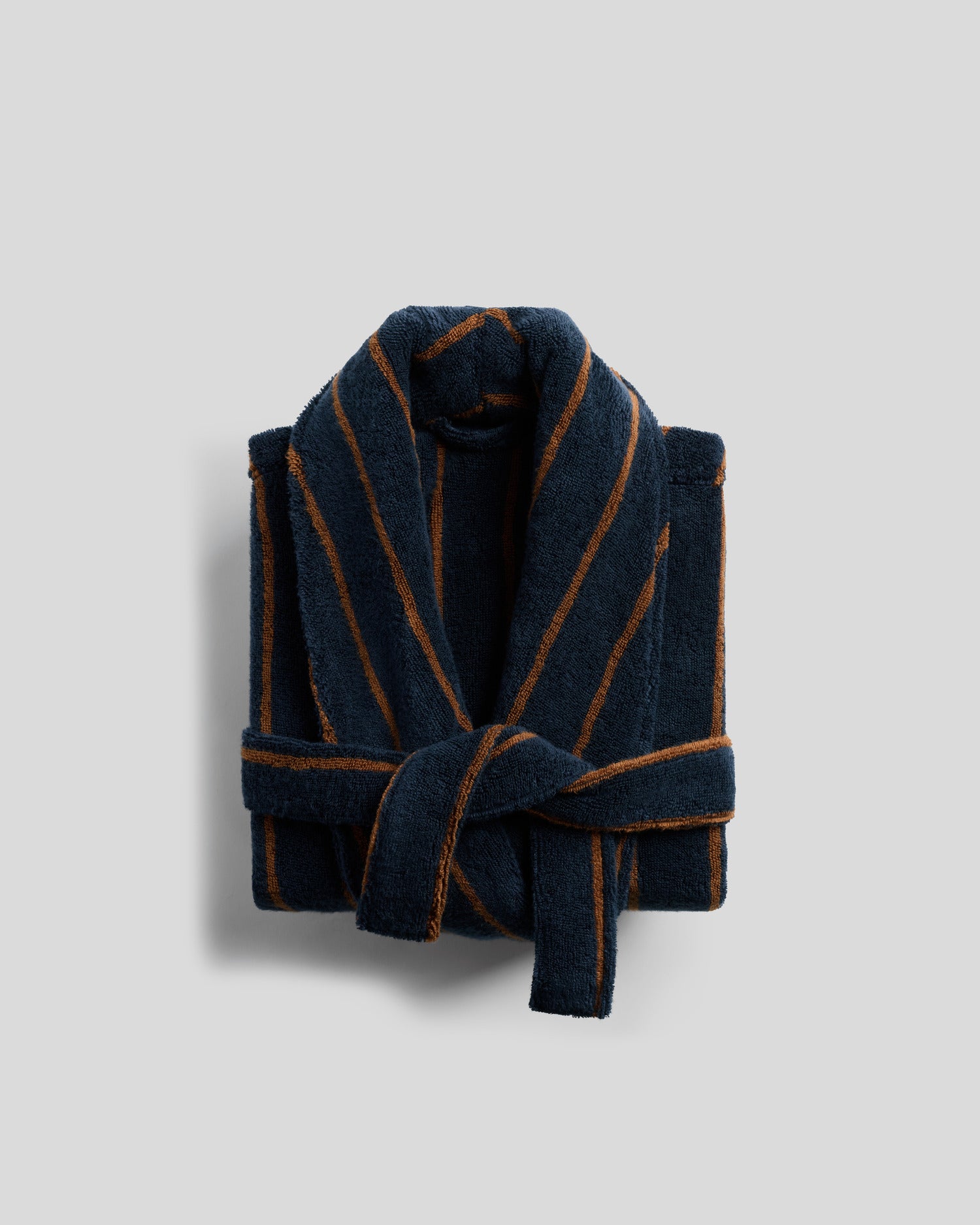 Turkish Cotton Stripe Robe (Ink with Tobacco)