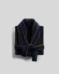 Turkish Cotton Stripe Robe (Ink with Tobacco)